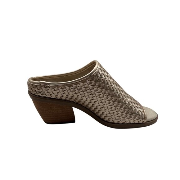 Bella Vita Size 6WW  Woven Peep-Toe Mules Wooden Block Heels For Women - Picture 10 of 12